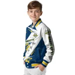 marquette golden eagles ripped bolt blue white varsity jacket best selling