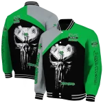 marshall thundering herd edgy mask green black varsity jacket best selling