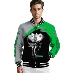marshall thundering herd edgy mask green black varsity jacket best selling