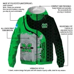marshall thundering herd grid streak green black windbreaker jacket best selling