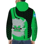 marshall thundering herd grid streak green black windbreaker jacket best selling