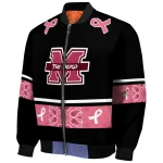 marshall thundering herd pink ribbon black pink bomber jacket best selling