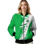 marshall thundering herd ripped bolt green white bomber jacket best selling