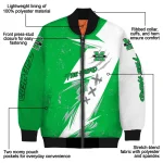 marshall thundering herd ripped bolt green white bomber jacket best selling