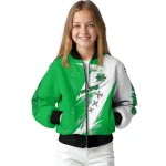marshall thundering herd ripped bolt green white bomber jacket best selling