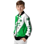marshall thundering herd ripped bolt green white bomber jacket best selling