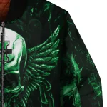marshall thundering herd skull bite green black bomber jacket best selling
