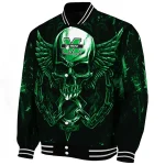 marshall thundering herd skull bite green black varsity jacket best selling