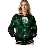 marshall thundering herd skull bite green black varsity jacket best selling