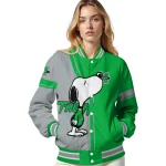 marshall thundering herd snoopy attitude green varsity jacket best selling