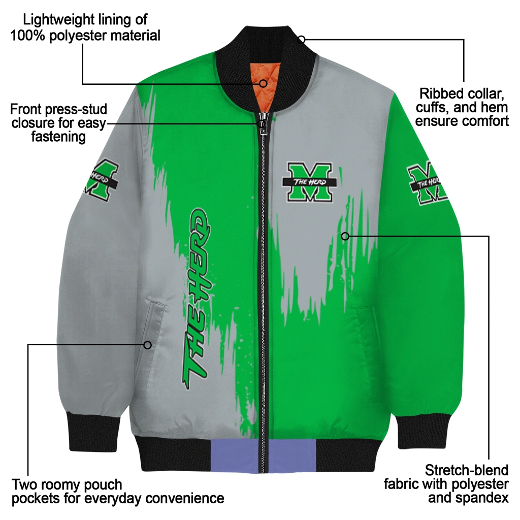 marshall thundering herd urban mark green bomber jacket new arrival marshall thundering herd urban mark green bomber jacket new arrival