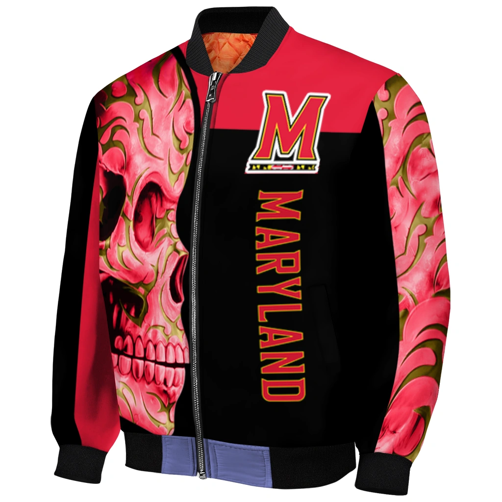 maryland terrapins fire skull red black bomber jacket fashion forward maryland terrapins fire skull red black bomber jacket fashion forward