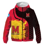 maryland terrapins grid streak red black windbreaker jacket best selling