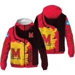 maryland terrapins grid streak red black windbreaker jacket best selling