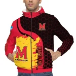 maryland terrapins grid streak red black windbreaker jacket best selling