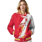 maryland terrapins ripped bolt red white varsity jacket best selling