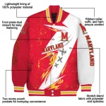 maryland terrapins ripped bolt red white varsity jacket best selling