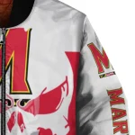 maryland terrapins skull outline red white bomber jacket best selling