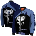 memphis grizzlies edgy mask blue black bomber jacket best selling