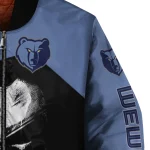 memphis grizzlies edgy mask blue black bomber jacket best selling