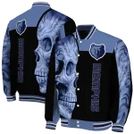 memphis grizzlies fire skull blue black varsity jacket best selling