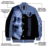 memphis grizzlies fire skull blue black varsity jacket best selling