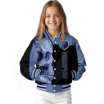 memphis grizzlies fire skull blue black varsity jacket best selling