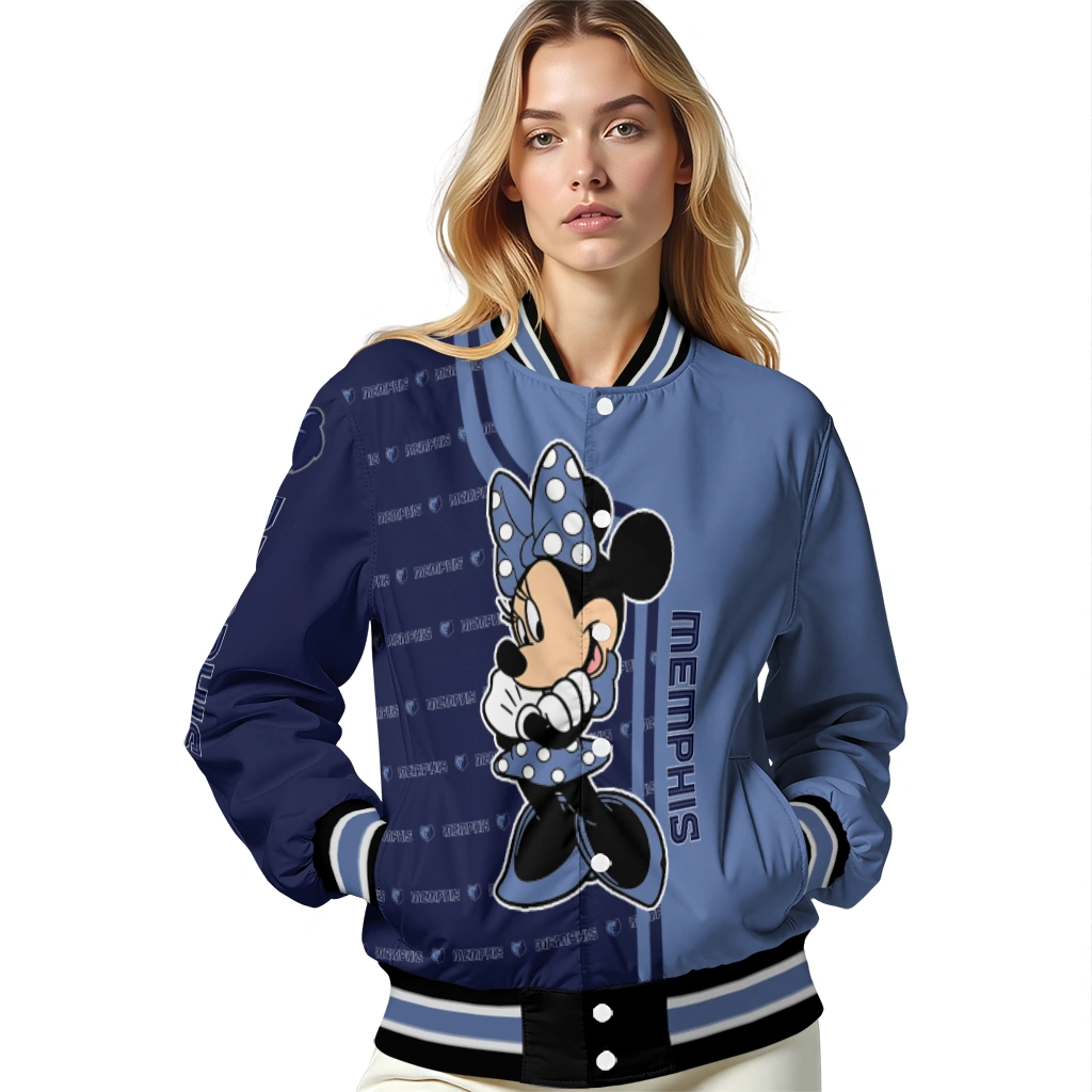 memphis grizzlies minnie mouse blue varsity jacket latest model memphis grizzlies minnie mouse blue varsity jacket latest model