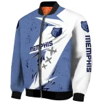 memphis grizzlies ripped bolt blue white bomber jacket best selling