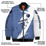 memphis grizzlies ripped bolt blue white bomber jacket best selling