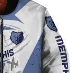 memphis grizzlies ripped bolt blue white bomber jacket best selling