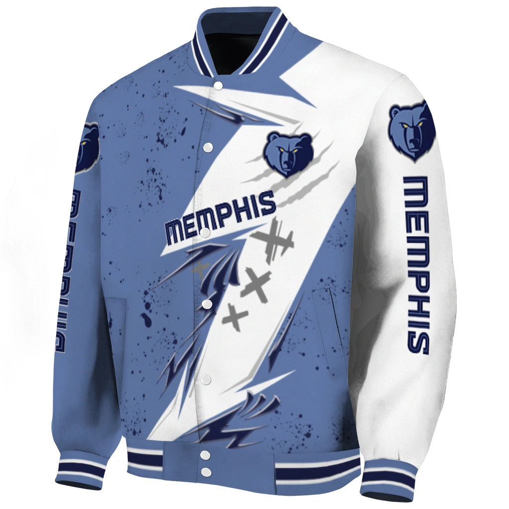 memphis grizzlies ripped bolt blue white varsity jacket best selling memphis grizzlies ripped bolt blue white varsity jacket best selling