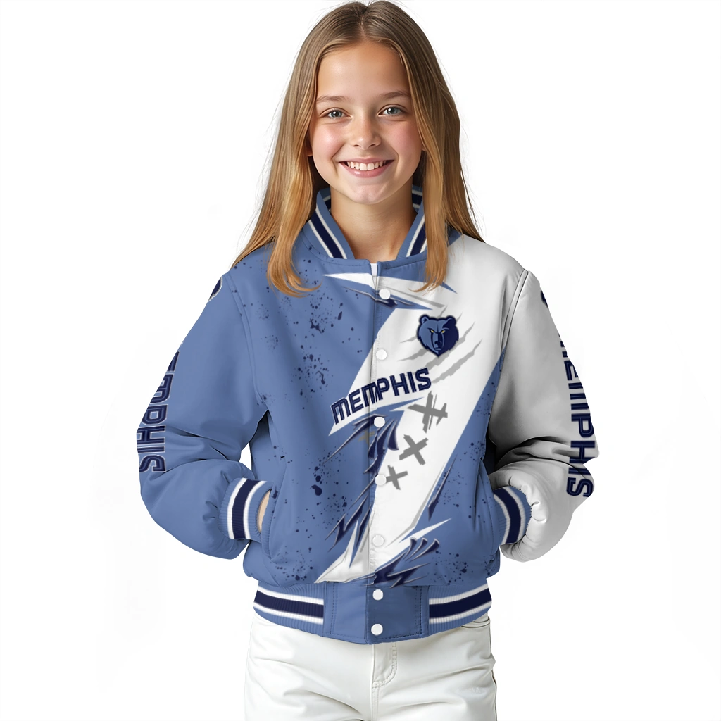 memphis grizzlies ripped bolt blue white varsity jacket top rated memphis grizzlies ripped bolt blue white varsity jacket top rated