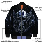 memphis grizzlies skull bite blue black bomber jacket best selling