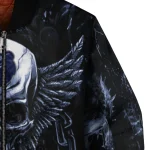 memphis grizzlies skull bite blue black bomber jacket best selling