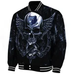 memphis grizzlies skull bite blue black varsity jacket best selling