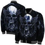 memphis grizzlies skull bite blue black varsity jacket best selling