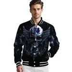 memphis grizzlies skull bite blue black varsity jacket best selling