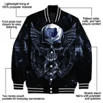 memphis grizzlies skull bite blue black varsity jacket best selling