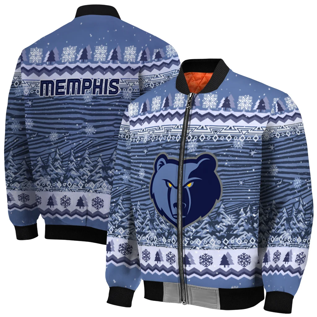 memphis grizzlies snowy pines blue bomber jacket best selling memphis grizzlies snowy pines blue bomber jacket best selling