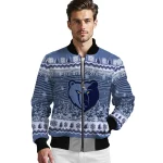 memphis grizzlies snowy pines blue bomber jacket best selling