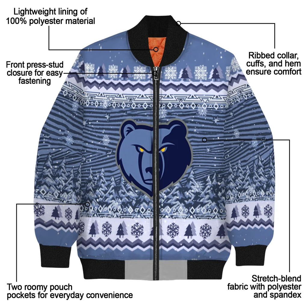 memphis grizzlies snowy pines blue bomber jacket new arrival memphis grizzlies snowy pines blue bomber jacket new arrival