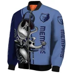 memphis grizzlies spooky grin blue bomber jacket best selling