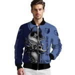 memphis grizzlies spooky grin blue bomber jacket best selling