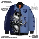memphis grizzlies spooky grin blue bomber jacket best selling
