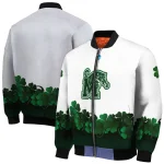 memphis tigers clovers pattern white green bomber jacket best selling