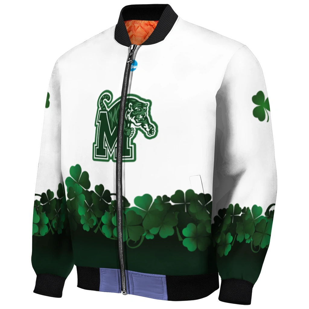 memphis tigers clovers pattern white green bomber jacket fashion forward memphis tigers clovers pattern white green bomber jacket fashion forward
