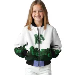 memphis tigers clovers pattern white green bomber jacket best selling
