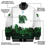 memphis tigers clovers pattern white green varsity jacket best selling