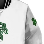 memphis tigers clovers pattern white green varsity jacket best selling